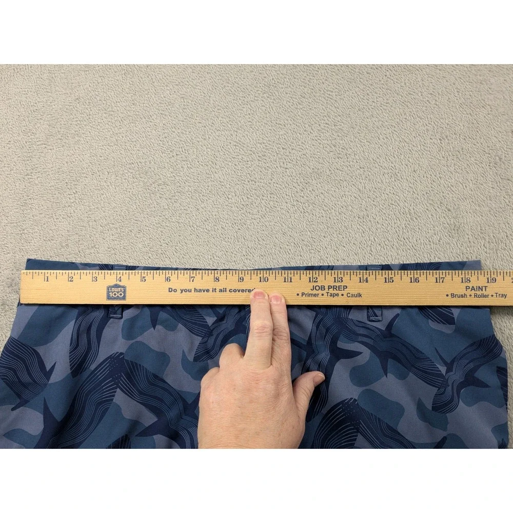 Adidas Golf Shorts Mens 38 Blue Whale Camo Performance Stretch Flat Front 9 Ins - Picture 6 of 14